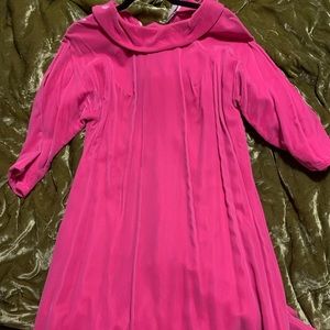 Vintage 60s hot pink long velvet dress